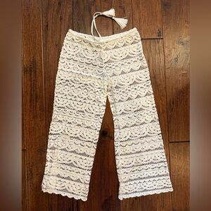 Blue Island White Lace Pants/Beach Coverup